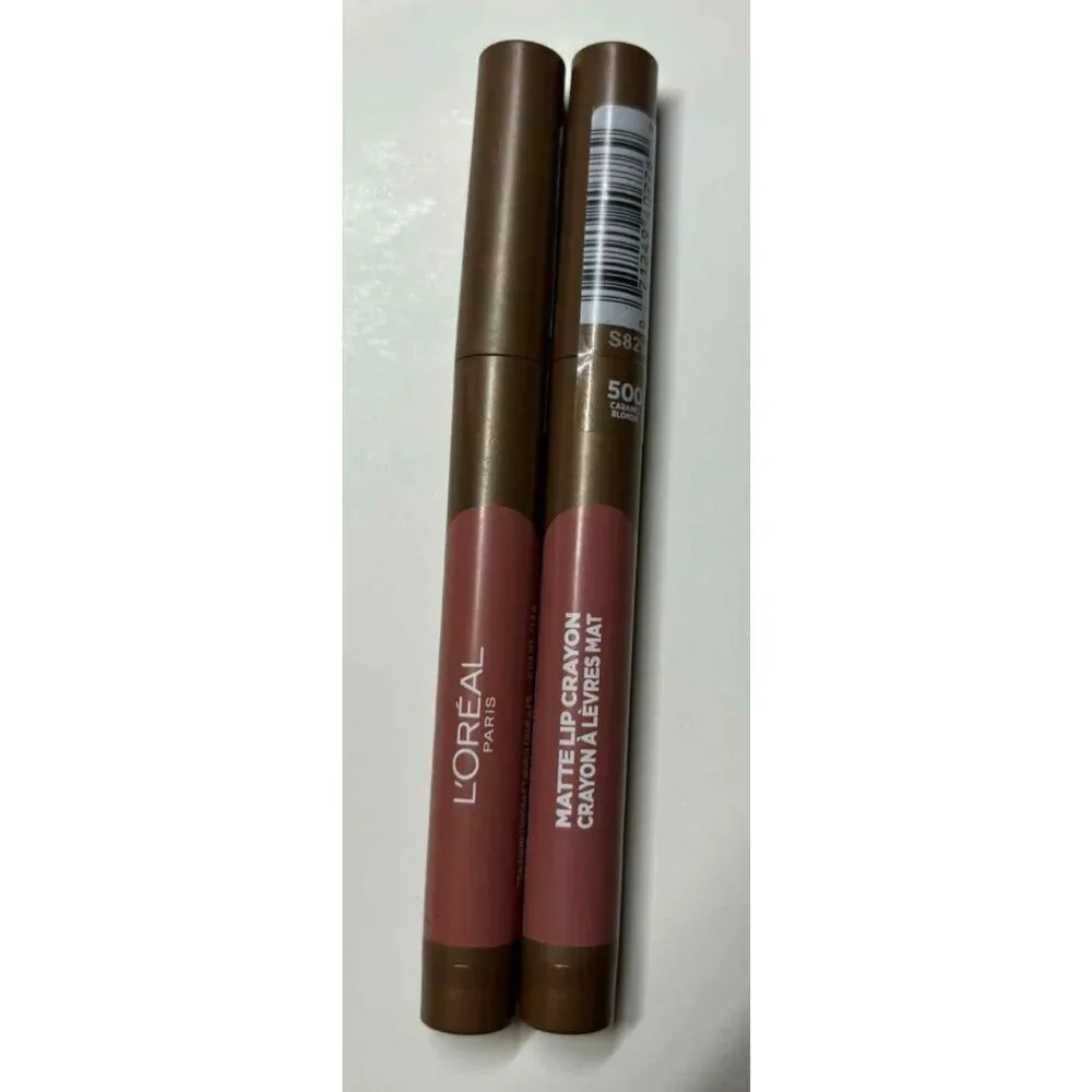 LOreal Matte Lip Crayon 500 Caramel Blondie Lot of 2